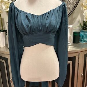 Windsor Teal Long Sleeve Blouse